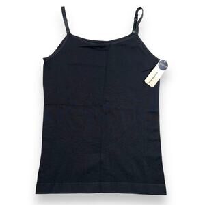 Empetua Womens Scoop Neck Cami Tank Top Slimming Fitted Adjustable Black 3XL